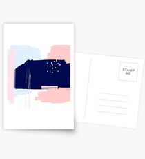 Modern Abstract Brush Stroke Art Postcards