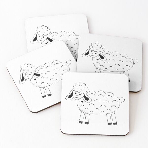 Item preview, Сute sheep, black and white illustration designed and sold by OM-lova.