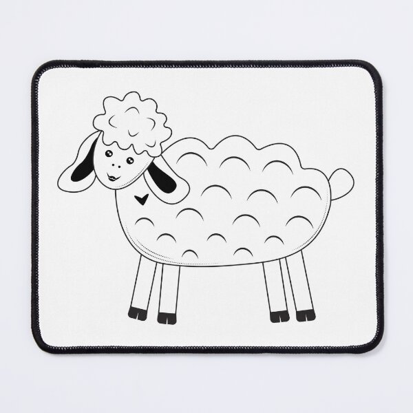 Item preview, Сute sheep, black and white illustration designed and sold by OM-lova.