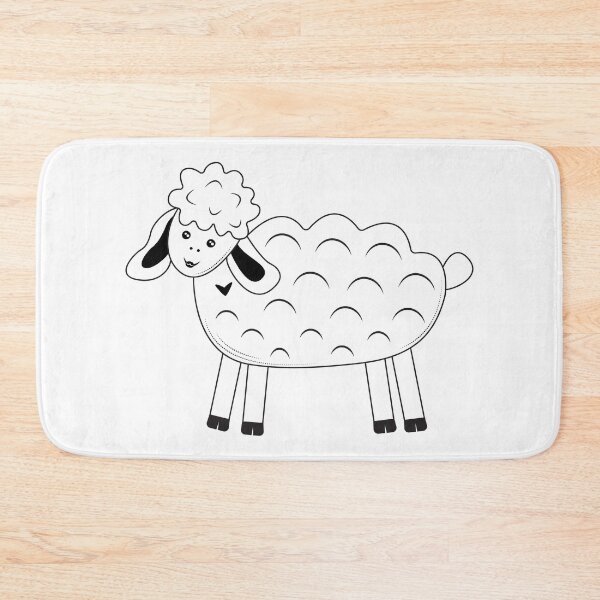 Item preview, Сute sheep, black and white illustration designed and sold by OM-lova.