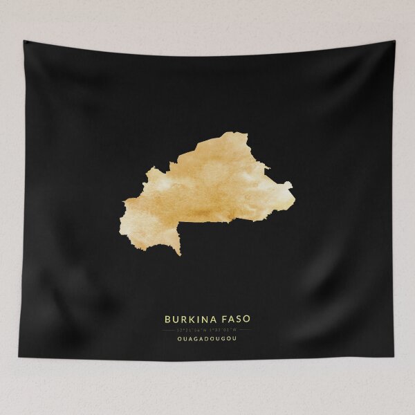 Item preview, Burkina Faso map in gold color designed and sold by Jerhus.