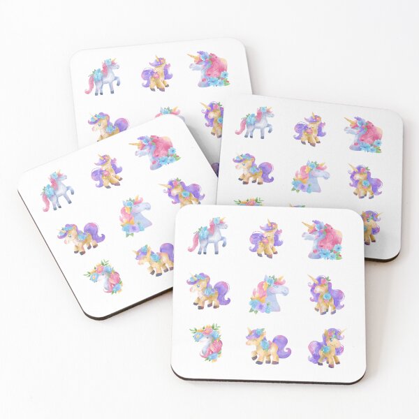 Item preview, Beautiful and happy unicorns playing outdoors designed and sold by huape.