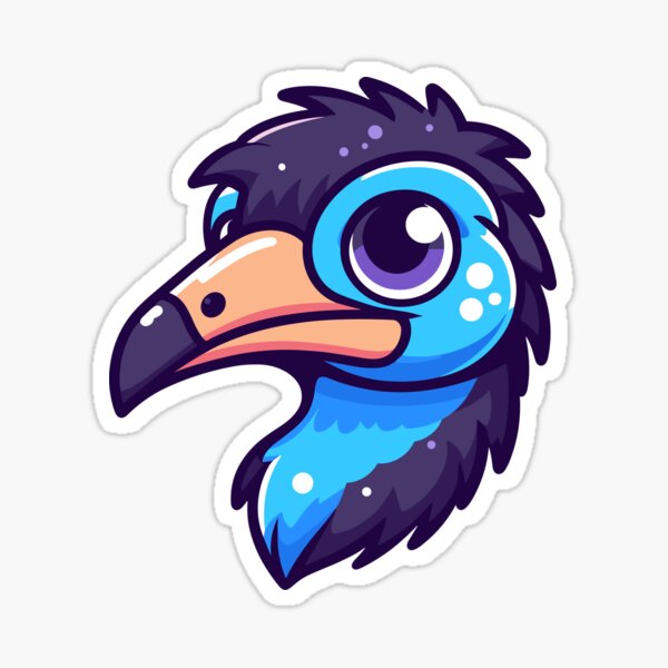 Item preview, Cute Vectoral Cassowary Face designed and sold by ArtfulWeave.