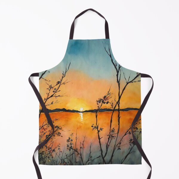 Item preview, Sunset hues dance on Loch of Stenness in watercolors designed and sold by Delemore Art.