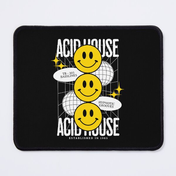 Item preview, ACID HOUSE  - 3 Smiley's (White)  designed and sold by Discothreadz.