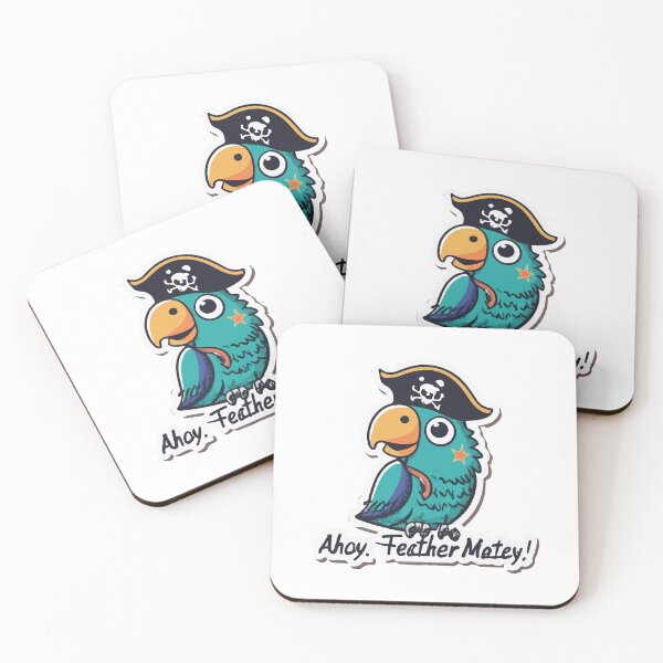 Item preview, Ahoy, Feather Matey! - Whimsical Pirate Parrot Illustration designed and sold by NiftyWrx.