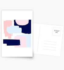 Modern Abstract Brush Stroke Art Postcards