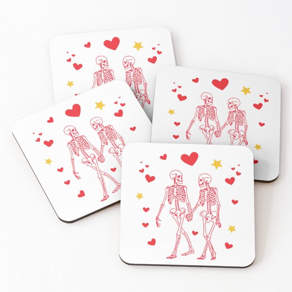 Item preview, Loving couple of red preppy skeletons designed and sold by ShirtSensation.