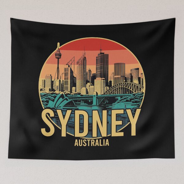 Item preview, Retro Sunset Sydney Australia designed and sold by DynastyArt.