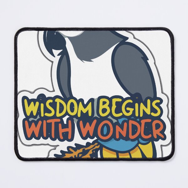 Item preview, Wisdom Begins with Wonder - African Grey Parrot Sticker designed and sold by NiftyWrx.