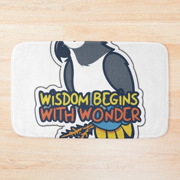 Item preview, Wisdom Begins with Wonder - African Grey Parrot Sticker designed and sold by NiftyWrx.