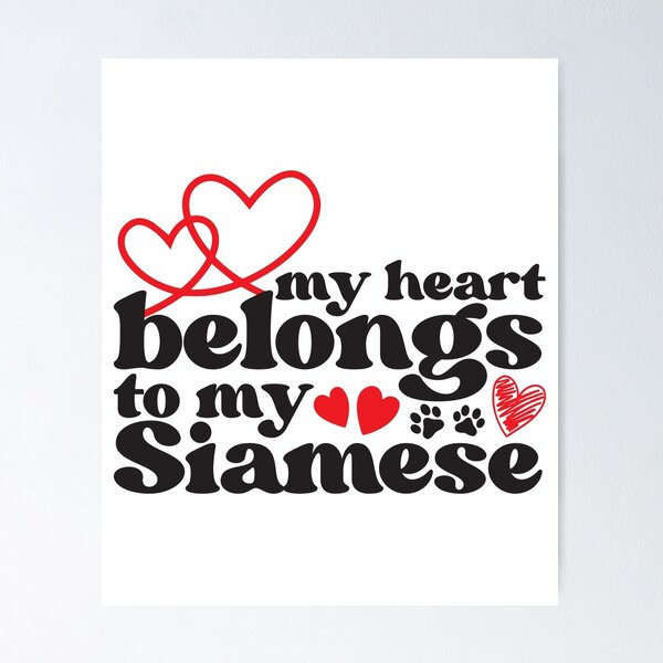 Item preview, Siamese Cat Valentines Day Kitty My Heart Belongs To My Siamese designed and sold by teeshop87.