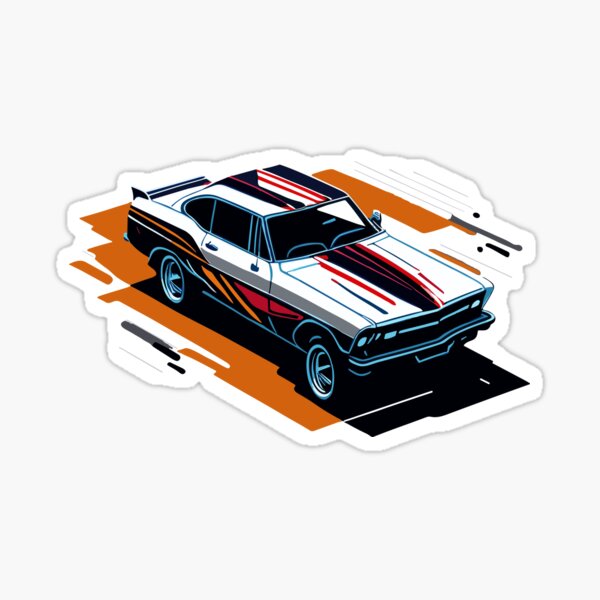 Retro Race Day Vibes Sticker