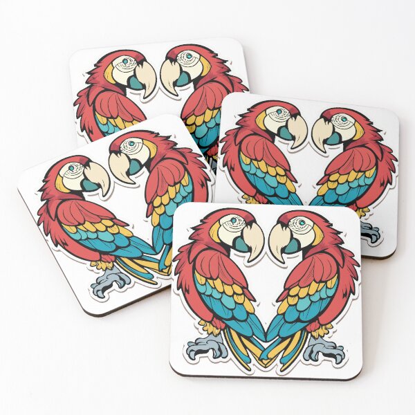 Item preview, Macaw Love Heart - Comic Style Pairing designed and sold by NiftyWrx.