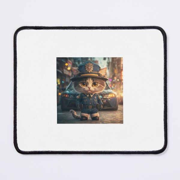 Item preview, police kawai cat designed and sold by Invente.