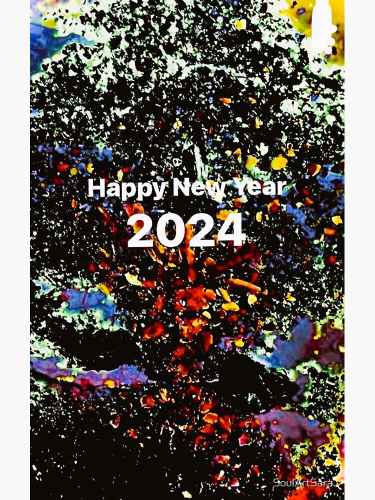 Thumbnail 3 of 3, Sticker, Happy New Year 2024 designed and sold by SoulArtSara.