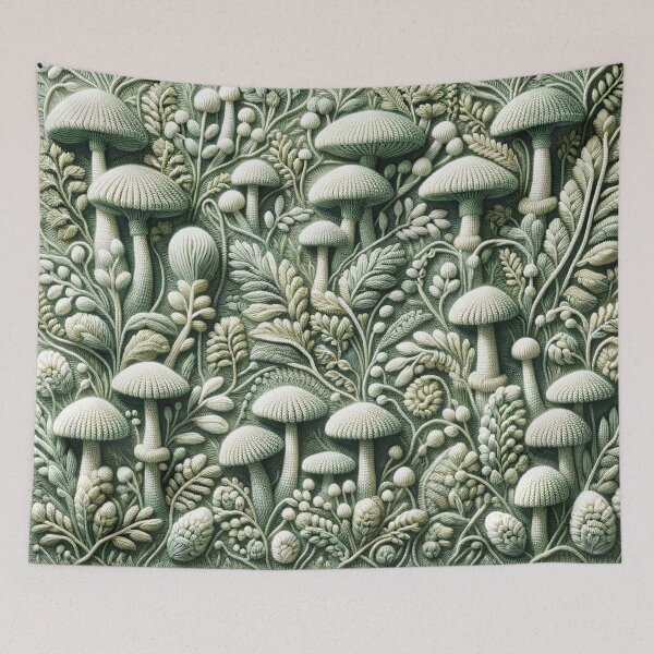 Item preview, Mushrooms Crochet Pattern in Soft Green 3D designed and sold by irek07.