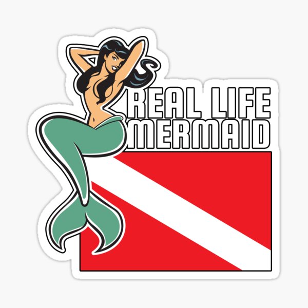 REAL LIFE MERMAID SCUBA Diver Diving Vinyl Decal Sticker B
