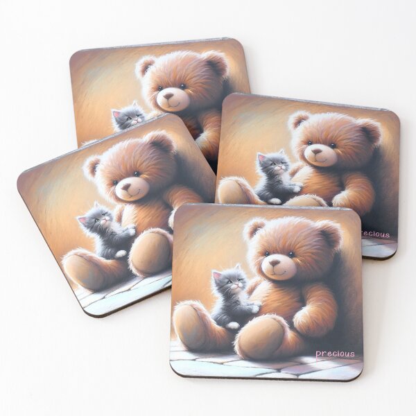 Item preview, Cuddly Companions: Kitten and Teddy designed and sold by inkArtistryfine.