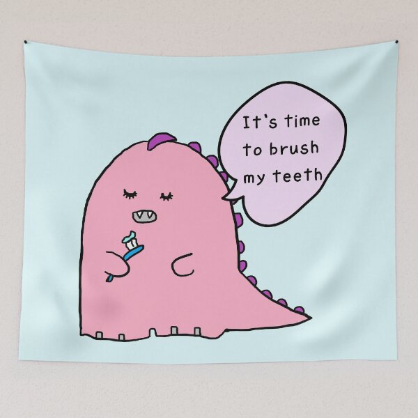 Item preview, It's time to brush your teeth, dinosaur designed and sold by zzzozzo.