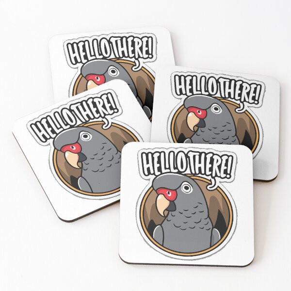 Item preview, Hello There! African Grey Peekaboo Comic Sticker designed and sold by NiftyWrx.