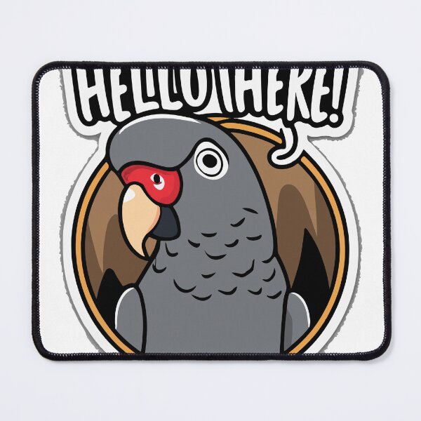 Item preview, Hello There! African Grey Peekaboo Comic Sticker designed and sold by NiftyWrx.