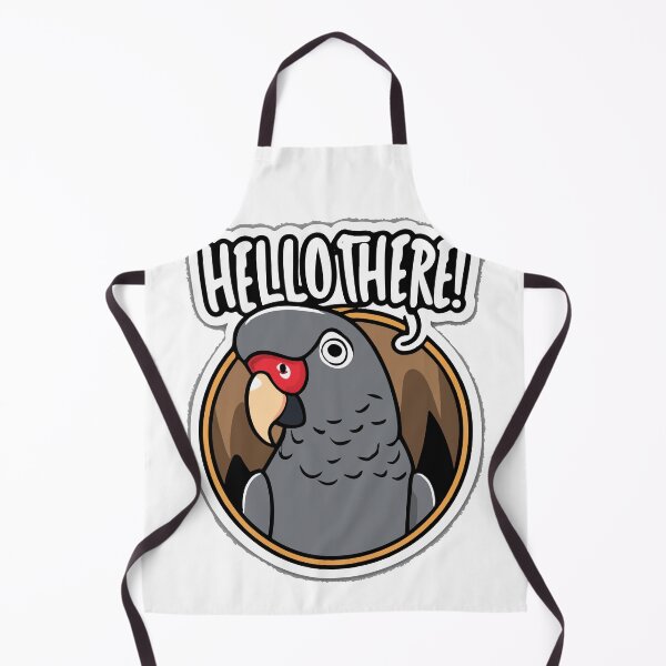 Item preview, Hello There! African Grey Peekaboo Comic Sticker designed and sold by NiftyWrx.