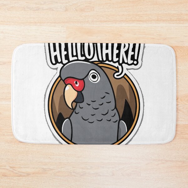 Item preview, Hello There! African Grey Peekaboo Comic Sticker designed and sold by NiftyWrx.