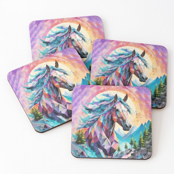 Item preview, Geometric Horse in Pastels designed and sold by DappledMoon.