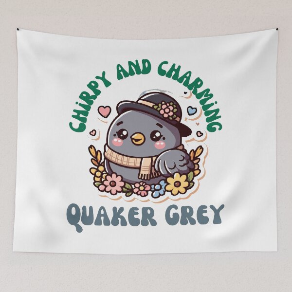 Item preview, Chirpy and Charming Quaker Grey designed and sold by Ruthrasankar.