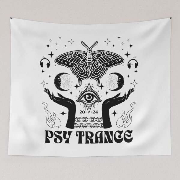 Item preview, PSY TRANCE  - Hands Eye Butterfly (Black)  designed and sold by Discothreadz.