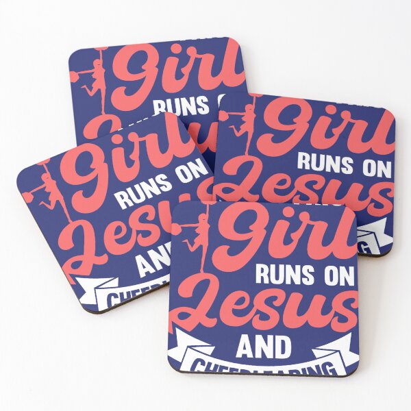 Item preview, Cheer Girl This Girl Runs on Jesus and Cheerleading designed and sold by caloudiaminart.