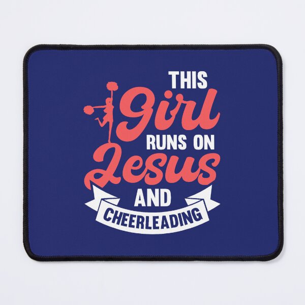 Item preview, Cheer Girl This Girl Runs on Jesus and Cheerleading designed and sold by caloudiaminart.