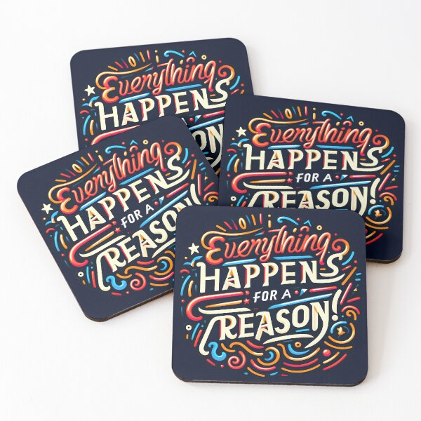 Item preview, Everything happens for a reason, typography designed and sold by maxmaj.