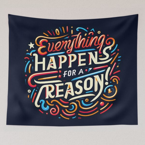 Item preview, Everything happens for a reason, typography designed and sold by maxmaj.