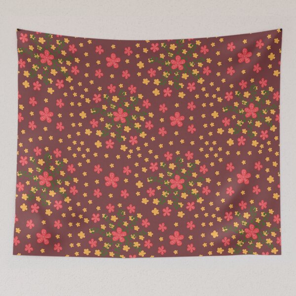 Item preview, Pretty flowers and leaves - dark purple designed and sold by SerahO.