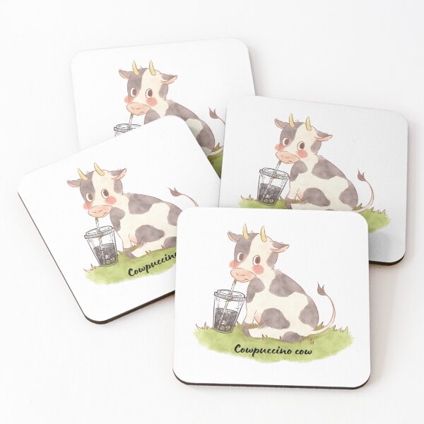 Item preview, Kawaii cow enjoy her tasty coffee  designed and sold by Cosmicworld07.