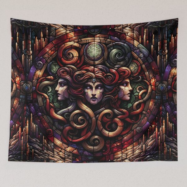 Item preview, Hecate triple aspect stained glass designed and sold by Truck Stop One.