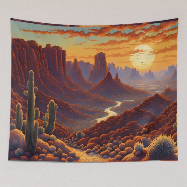 Item preview, Sunset Over the Red Rock Canyon designed and sold by Bright-Moonrise.