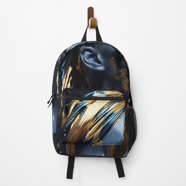 Item preview, Beautiful African American woman with golden lips and blue gold paint over her skin. designed and sold by SoccerMomAlex.