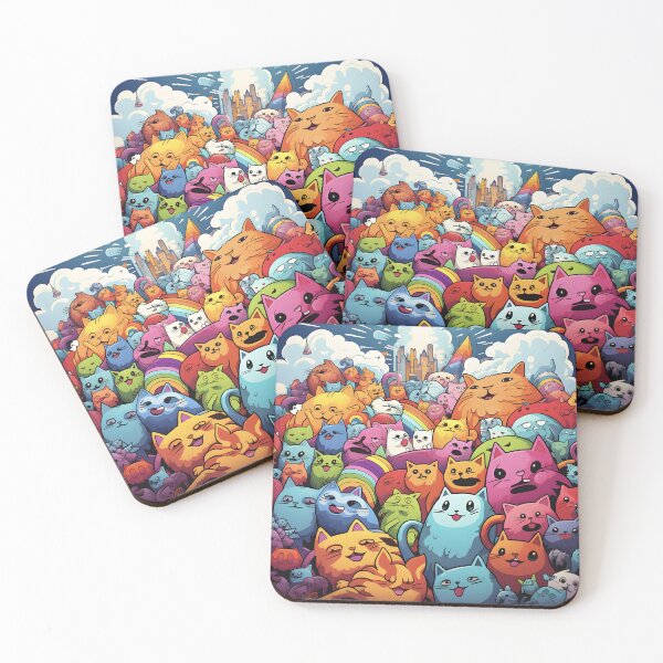 Item preview, Kaleidoscope of Cats Illustration designed and sold by inkArtistryfine.
