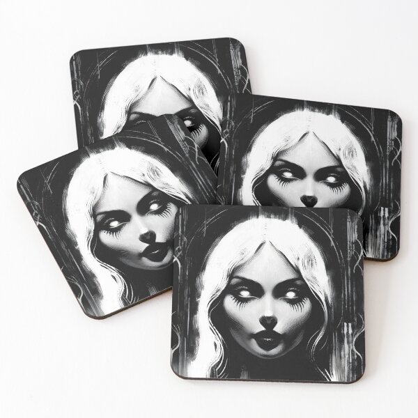 Item preview, Portrait of Lilith, White Ink on Black designed and sold by Truck Stop One.