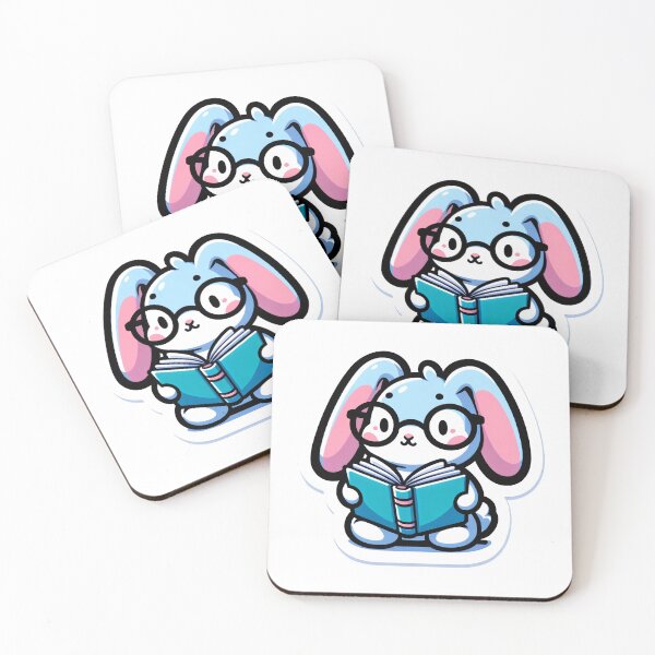 Item preview, Cute Bunny Reading Sticker, Kawaii Rabbit Book Lover Decal, Geek Chic Laptop Sticker, Adorable Animal Vinyl Sticker designed and sold by johnharry3.