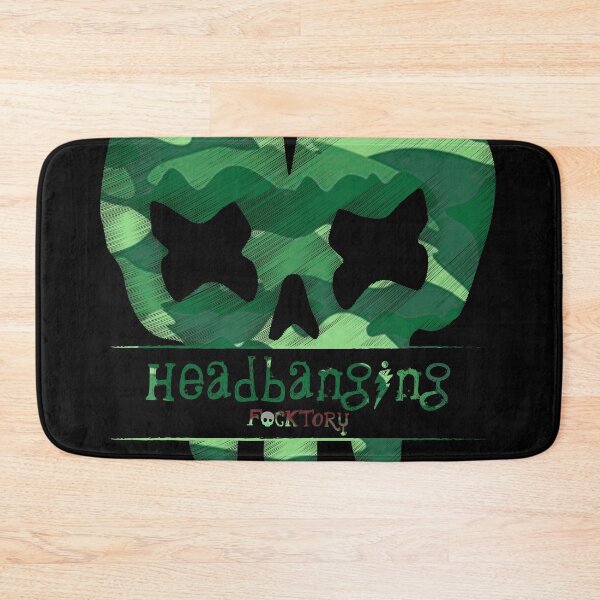 Item preview, headbanging green skull designed and sold by manuvila.