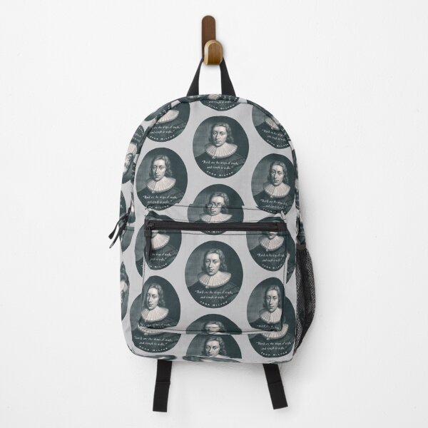 Item preview, John Milton portrait and quote: Hard are the ways of truth, and rough to walk. designed and sold by artbleed.