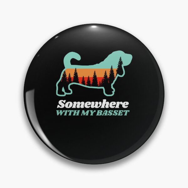 Item preview, Somewhere With My Basset Vintage Hiking Camping Gift designed and sold by Guarddogdrive.