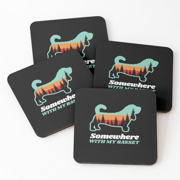 Item preview, Somewhere With My Basset Vintage Hiking Camping Gift designed and sold by Guarddogdrive.