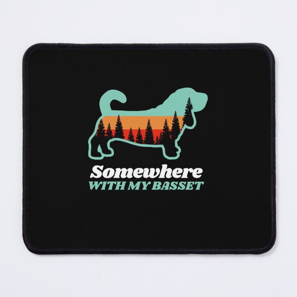 Item preview, Somewhere With My Basset Vintage Hiking Camping Gift designed and sold by Guarddogdrive.