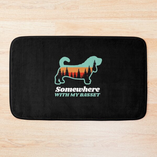 Item preview, Somewhere With My Basset Vintage Hiking Camping Gift designed and sold by Guarddogdrive.