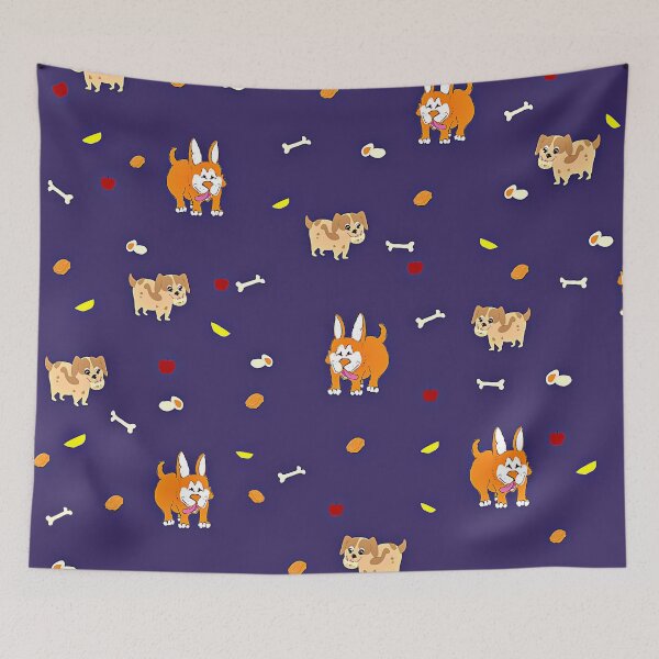 Item preview, Midnight Blue Dogs Pattern designed and sold by MasalaStrokes.